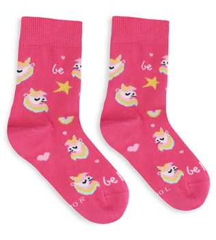 Skarpety Barefoot Be Lenka Kids - Crew - Unicorn - BubleGum Pink