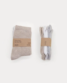 Muris Skarpetki Mini 3szt. Brown / White / Gray